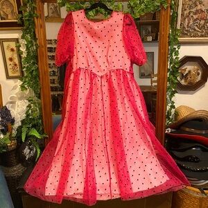 Vintage chiffon polka dot dress